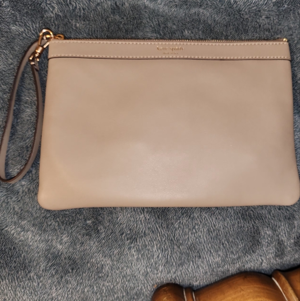 Kate Spade Beige Wristlet Clutch